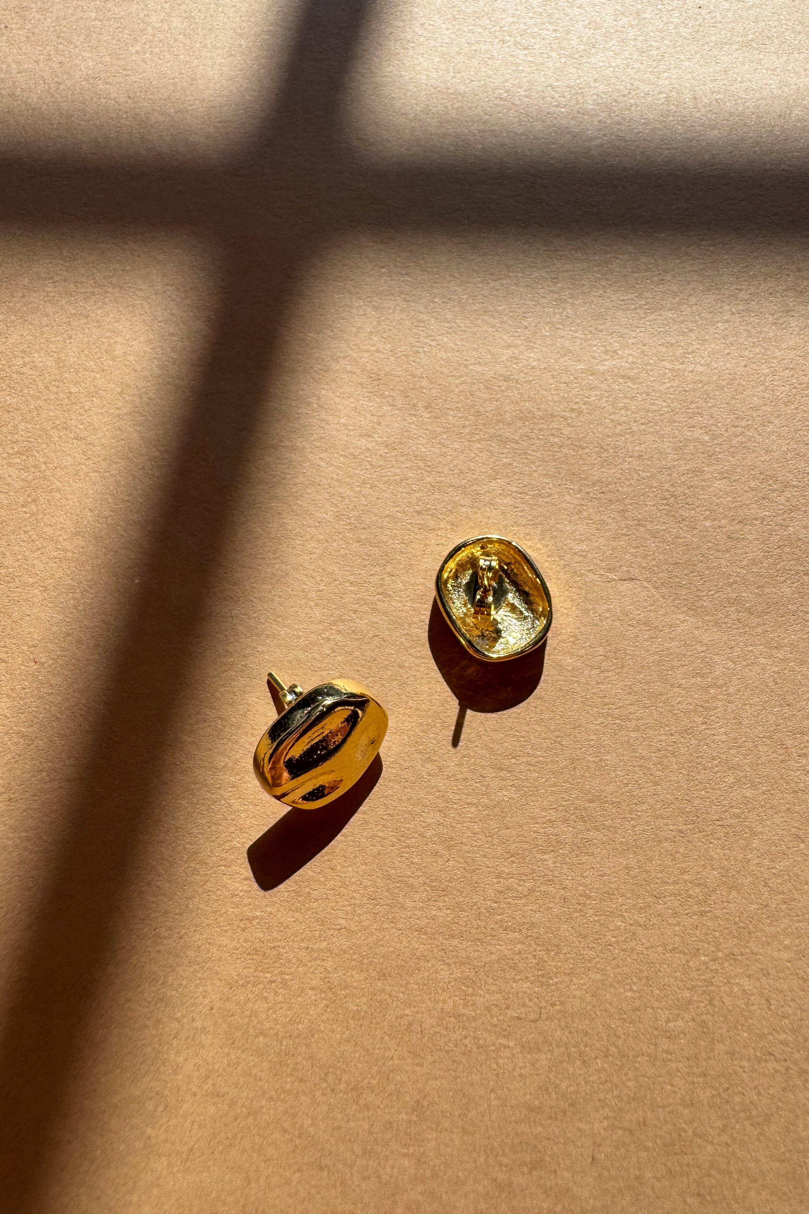 Willa Gold Filled Stud Earrings - flat lay side and back view