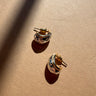 Giada Hammered Silver & Gold Scooped Earrings - flat lay side views