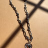 Isla Silver Heart Chain Necklace - flat lay