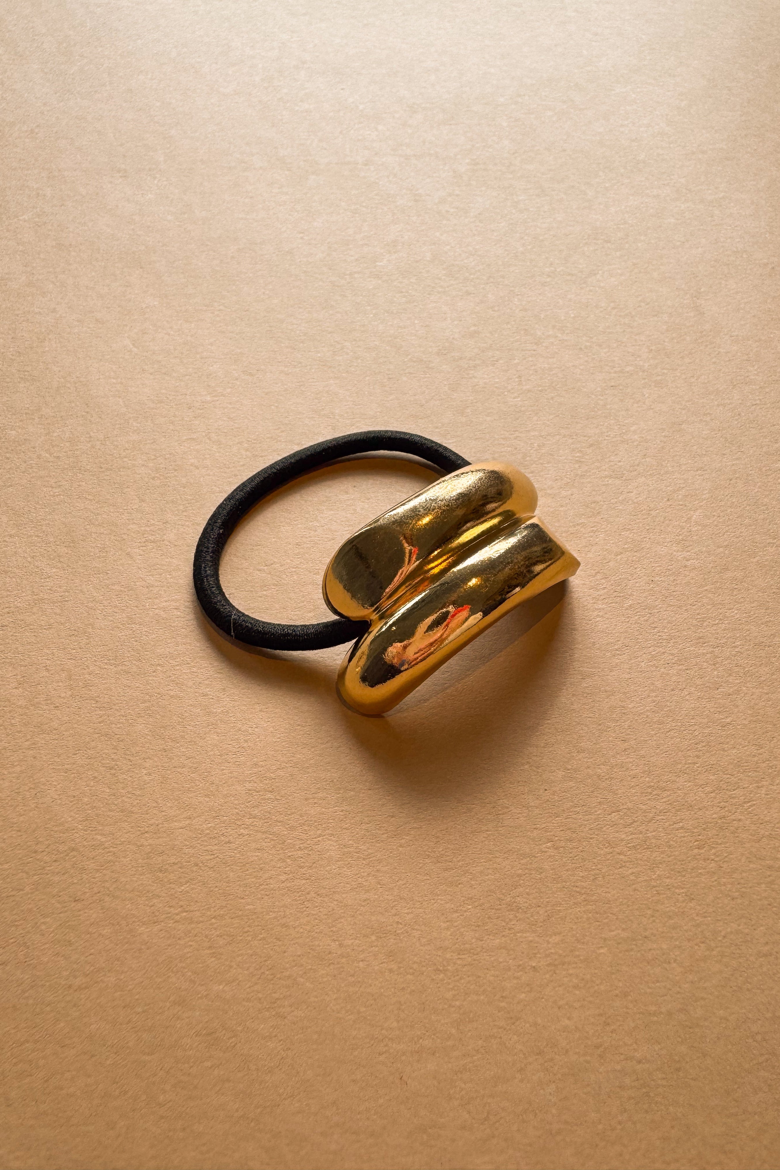 Naomi Gold Double Metal Cuff Hair Tie- top view