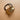 Alyssa Brushed Gold Ribbed Metal Cuff Hair Tie- close up view