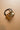 Alyssa Brushed Gold Ribbed Metal Cuff Hair Tie- close up view