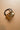 Alyssa Brushed Gold Ribbed Metal Cuff Hair Tie- close up view
