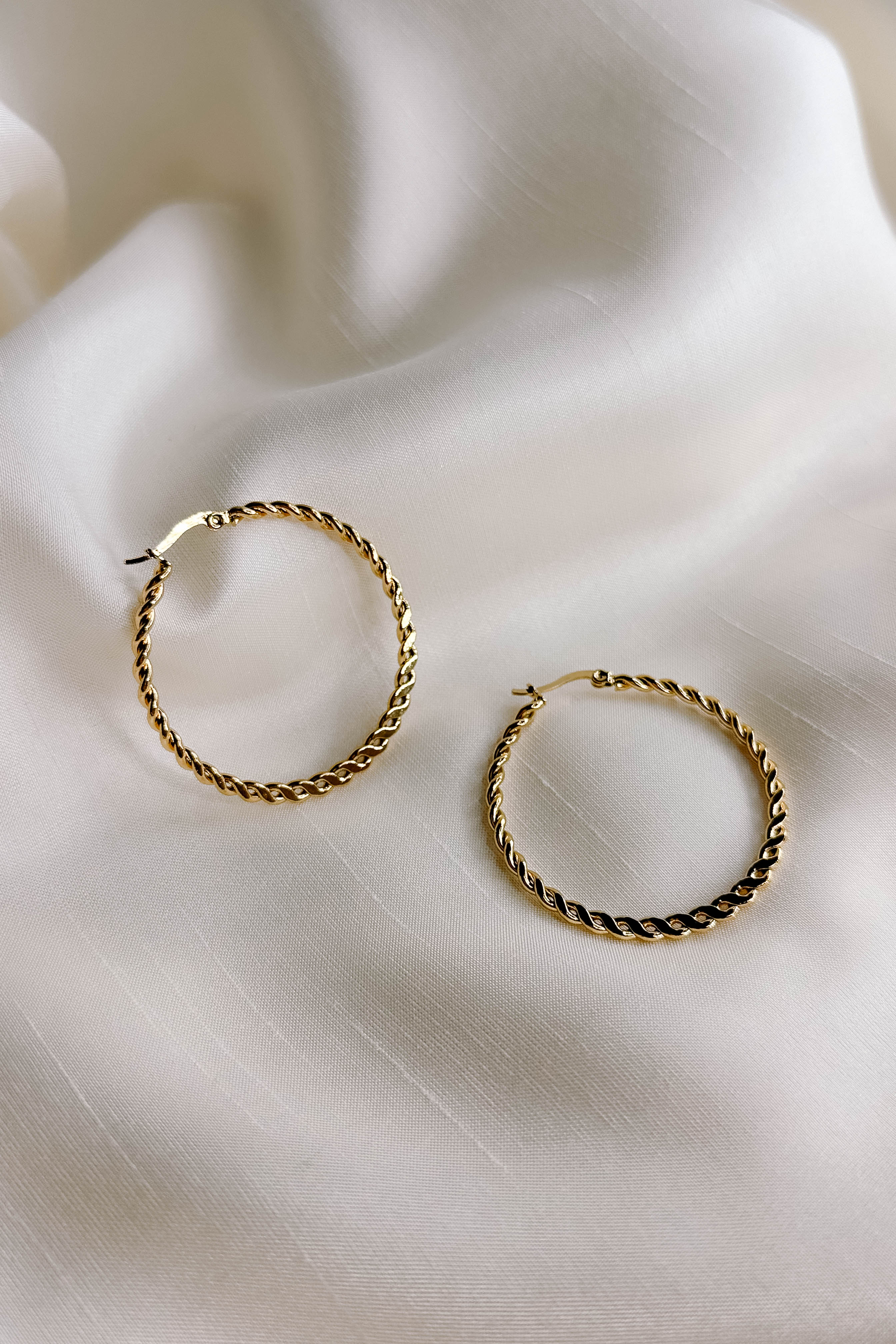 Gold Rope Hoop Earring Reese Gold Rope Hoop Earrings - Lizard Thicket
