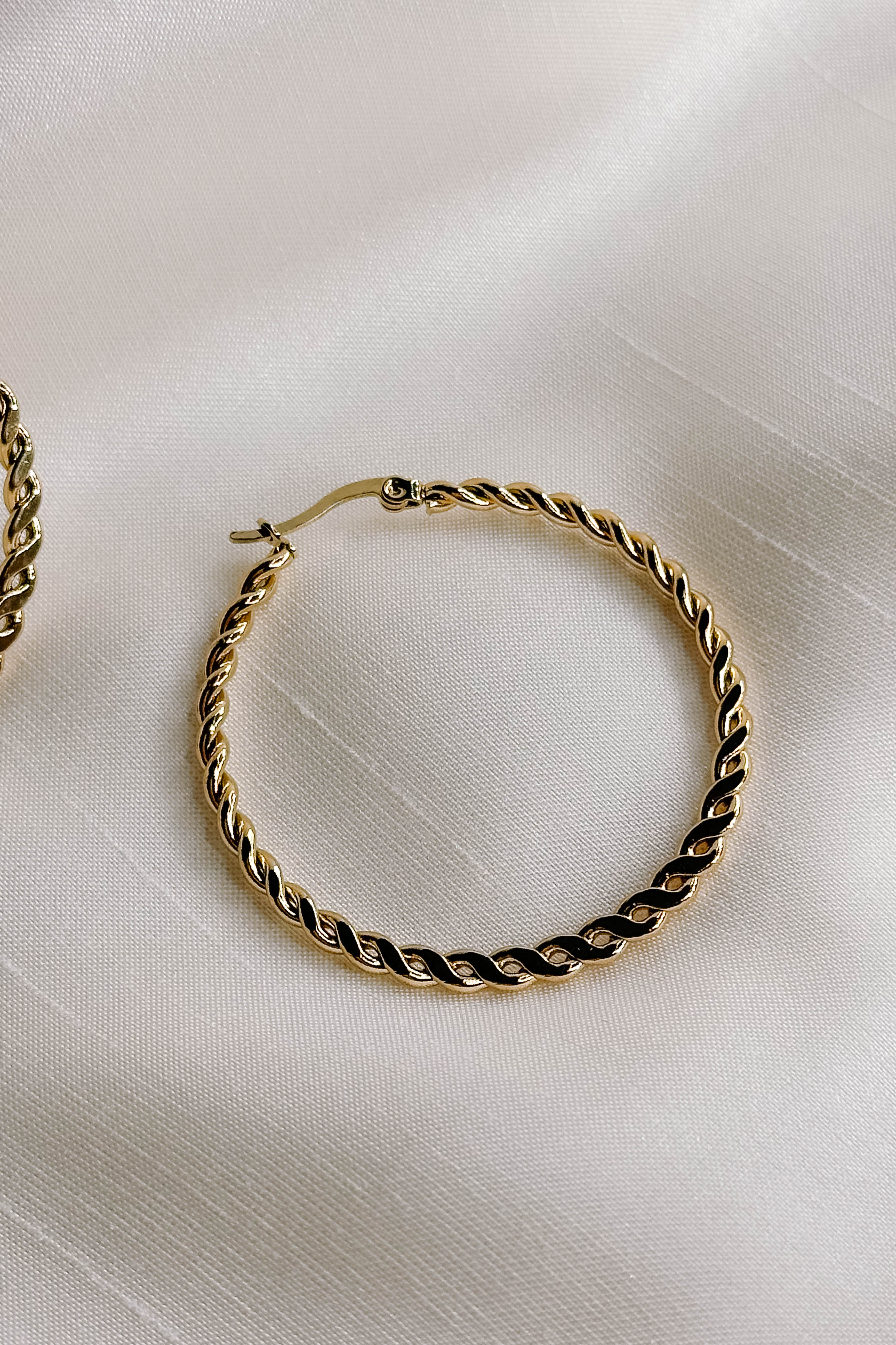 Gold Rope Hoop Earring Reese Gold Rope Hoop Earrings - Lizard Thicket