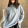 Blakely Dusty Blue Hoodie Sweatshirt- top view