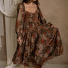 Elodie Taupe Floral Maxi Dress - full body front view 