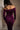 Arianna Plum Velvet Midi Dress- close up back view