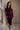 Arianna Plum Velvet Midi Dress- front full body view