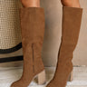 Shiloh Brown Knee High Boot- close up side view