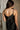 Ciera Black Satin Midi Dress  - Close-up upper body back view