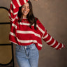 Annalie Red & Cream Stripe Sweater- front view