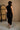 Mallorie Ribbed Mock Neck Midi Dress - Black - Full body back view