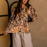 Maree Peach Multi Floral Long Sleeve Top- front view