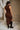 Mallorie Ribbed Mock Neck Midi Dress - Brown - Full body back view