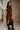 Mallorie Ribbed Mock Neck Midi Dress - Brown - Full body frontal side view