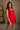 June Adjustable Straps Sleeveless Romper- red- full body front view
