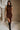 Mallorie Ribbed Mock Neck Midi Dress - Brown - Full body front view