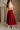 Aurora Crimson Red Midi Skirt- full body side view