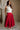 Aurora Crimson Red Midi Skirt- full body frontal side view