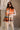 Rylie Orange Striped Fringe Scarf - draped over model's neck