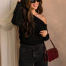 Baylor Off-The-Shoulder Sweater - black - upper body front view