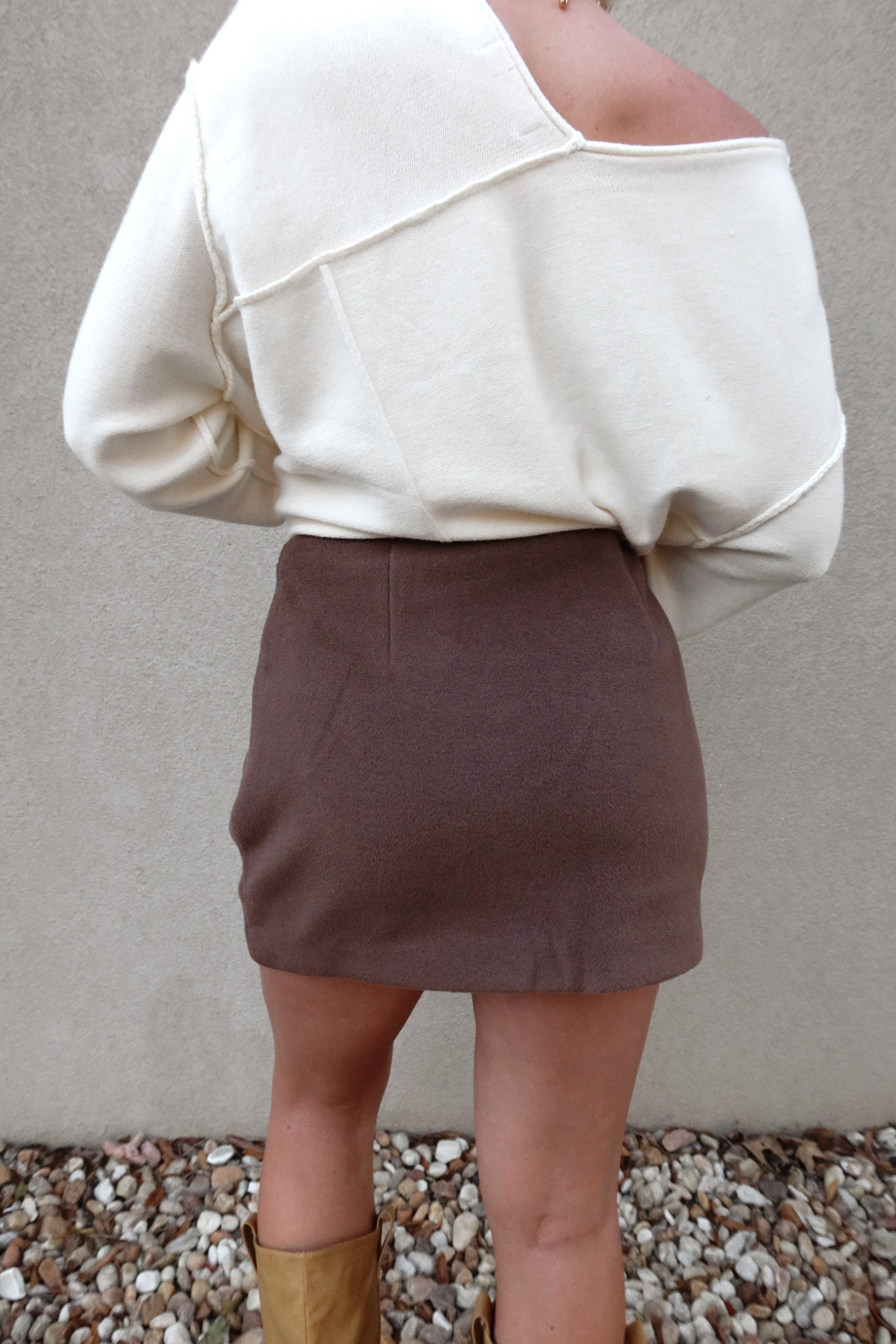 Morgana Mocha Mini Skirt - back