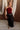 Blaire Burgundy & Gold Criss-Cross Tank- full body view