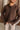 Julietta Brown Knit Ruffle Cardigan- front view