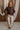 Elani Beige Snake Barrel Leg Jeans- full body frontal view