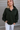 Lena Hunter Green Quarter Button-Up Sweatshirt- close up frontal top view