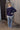 Layla Blue Knit Long Sleeve Sweater- full back view