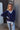 Layla Blue Knit Long Sleeve Sweater- front top view