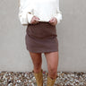 Morgana Mocha Mini Skirt - lower body front view
