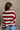 Delaney Red & Gold Striped Sweater-back detail view