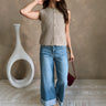 Hensley Taupe Cable Knit Vest-full body view