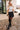 Natalia Black & Cream Polka Dot Satin Skirt- full body view