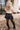 Natalia Black & Cream Polka Dot Satin Skirt- full body back view