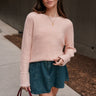 Dahlia Light Pink Long Sleeve Sweater- front view