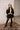 Juliette Faux Fur Long Sleeve Jacket in Black - Full front view