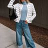 Lina Light Blue & White Stripe Cardigan- full body view