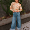 Cassidy Oatmeal & Orange Bows Knit Sweater- full body view