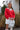 Mallory Red Cable Knit V-Neck Sweater- front view