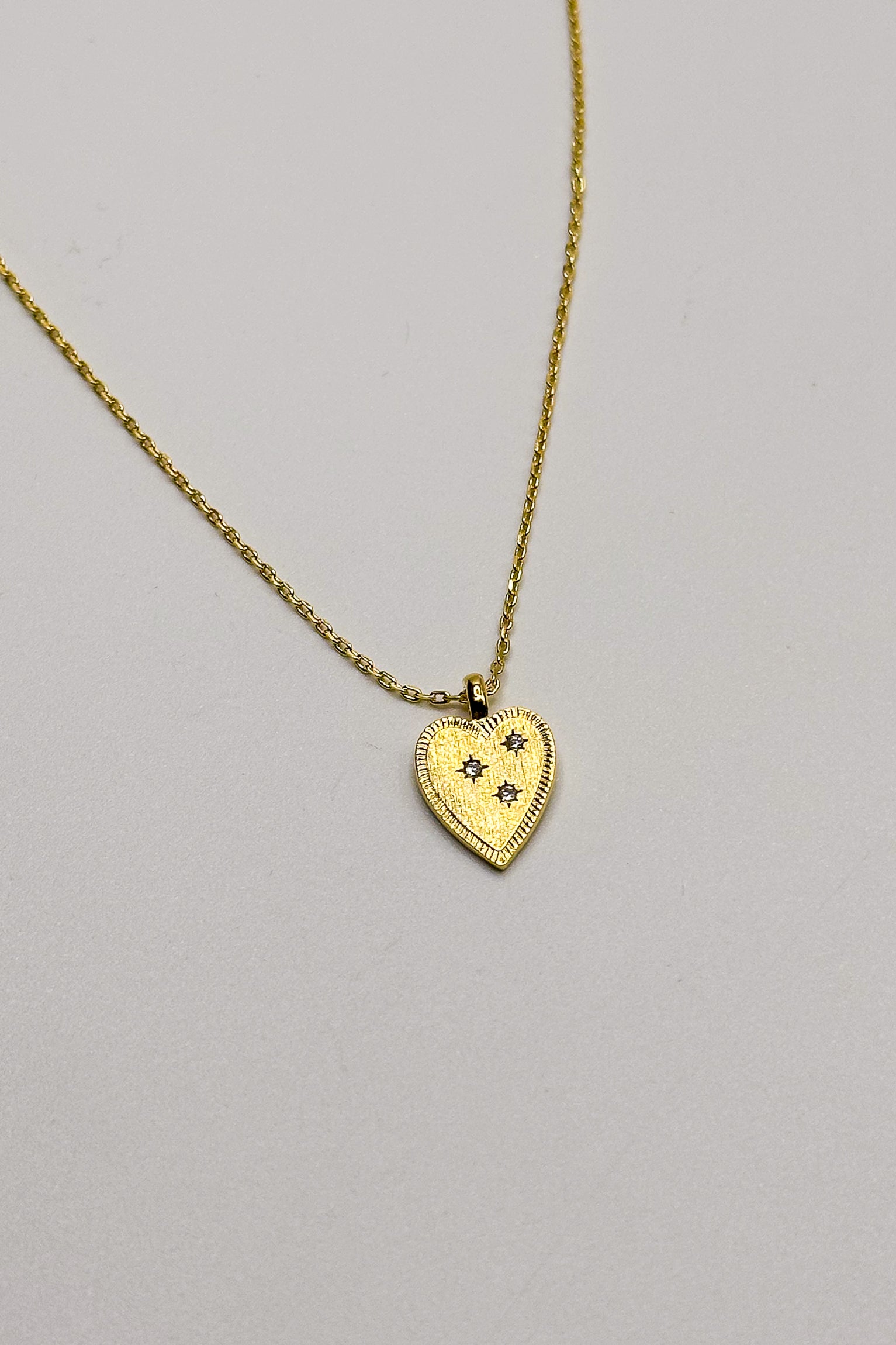 Cora Gold Dipped Heart Necklace- close up view