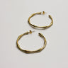 Lola Gold Bamboo Hoop Earring- close up view