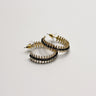 Harmony Gold & Charcoal Beaded Hoop Earring- front view