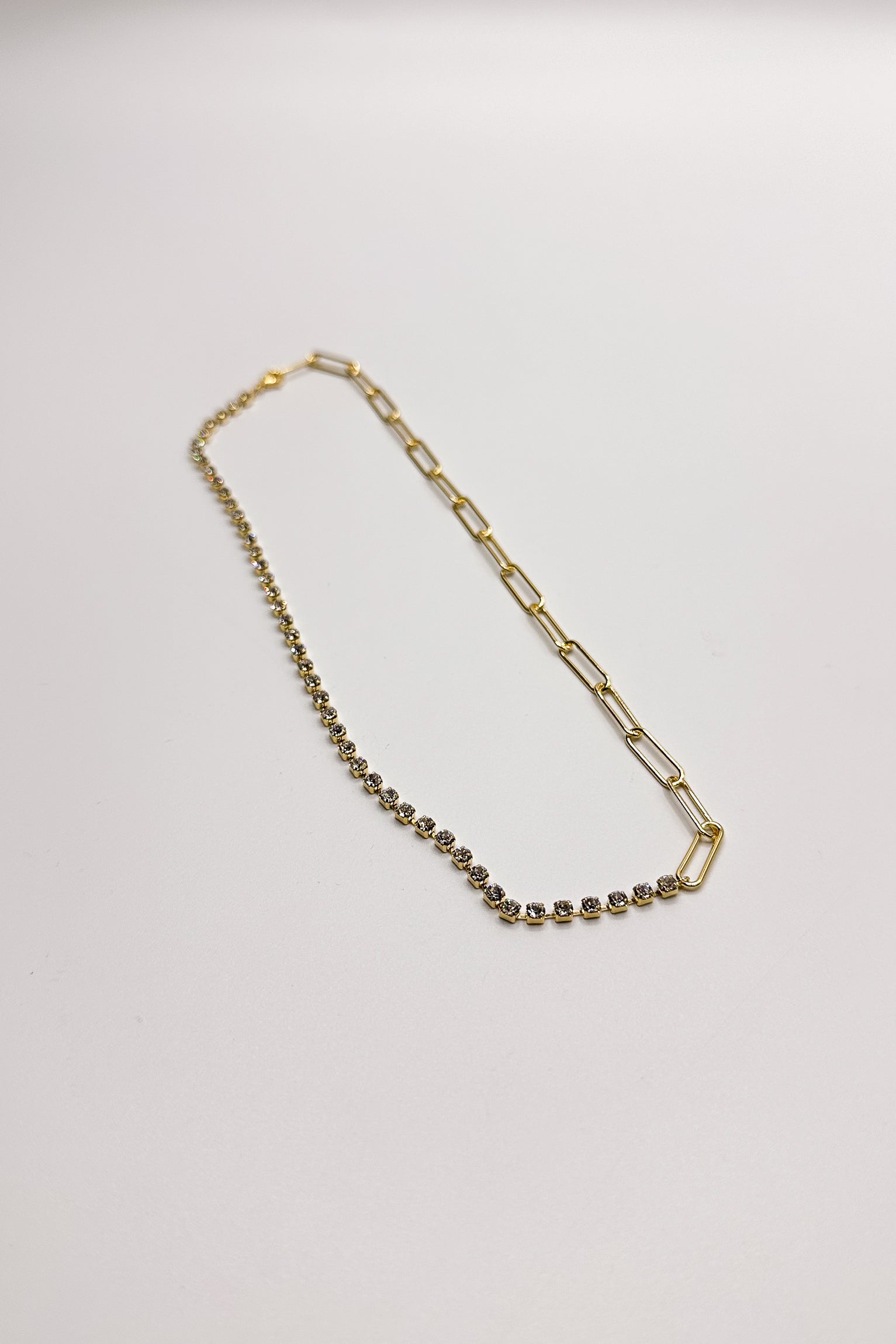 Layla Gold Chain & Rhinestone Necklace - Lizard Thicket