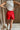 Mila Red Leather Cargo Skort- back view