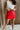 Mila Red Leather Cargo Skort- front view