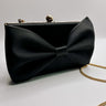 Lillian Black Bow Clutch - Frontal view